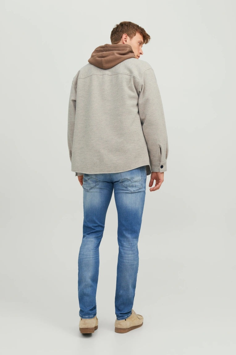 Chemise JORZAC MELANGE OVERSHIRT LS Beige