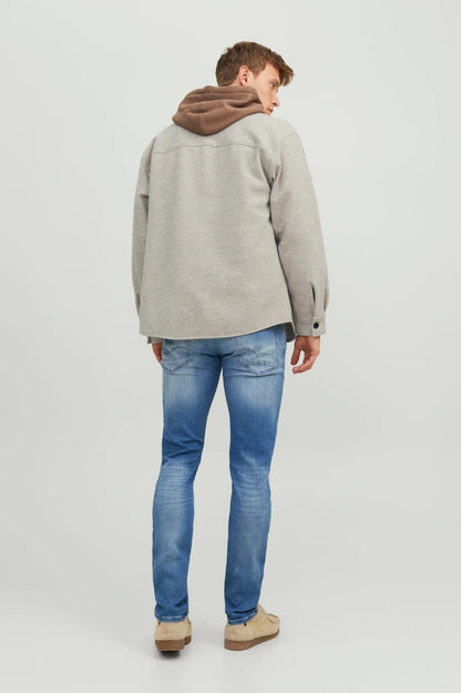 Chemise JORZAC MELANGE OVERSHIRT LS Beige