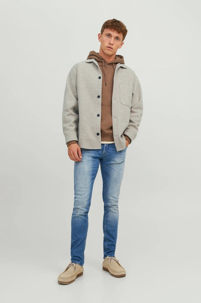 Chemise JORZAC MELANGE OVERSHIRT LS Beige