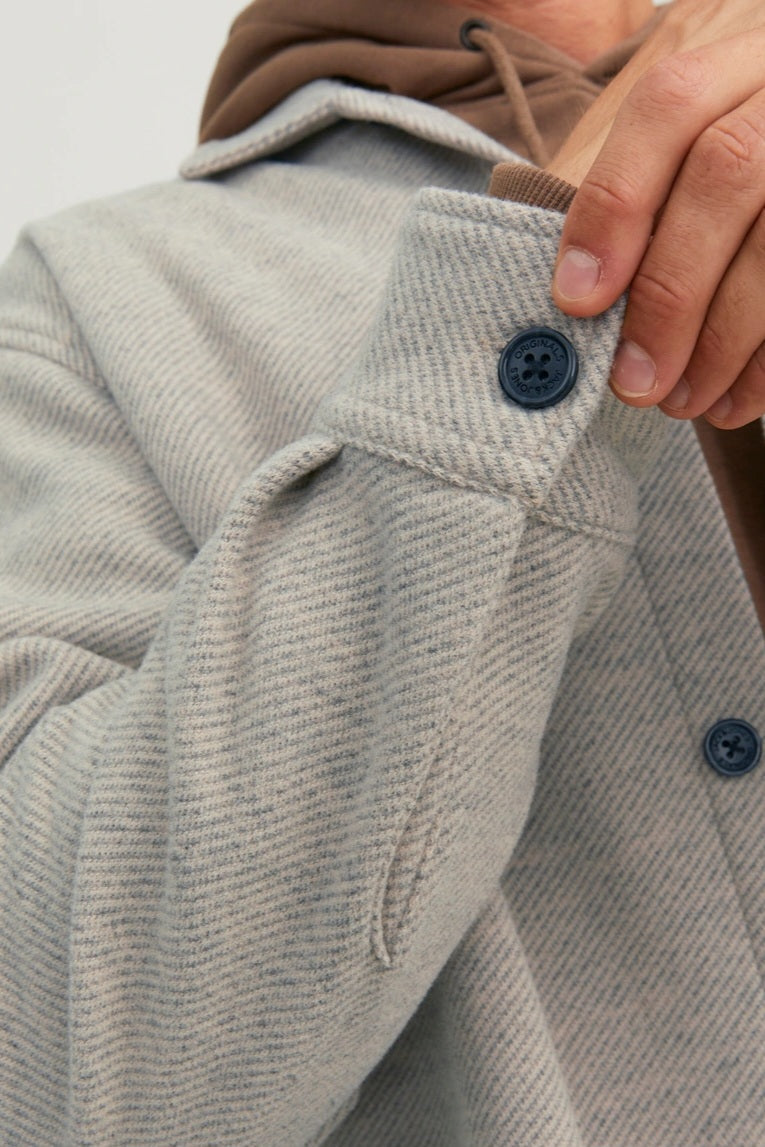 Chemise JORZAC MELANGE OVERSHIRT LS Beige