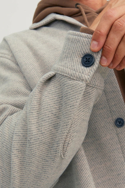 Chemise JORZAC MELANGE OVERSHIRT LS Beige