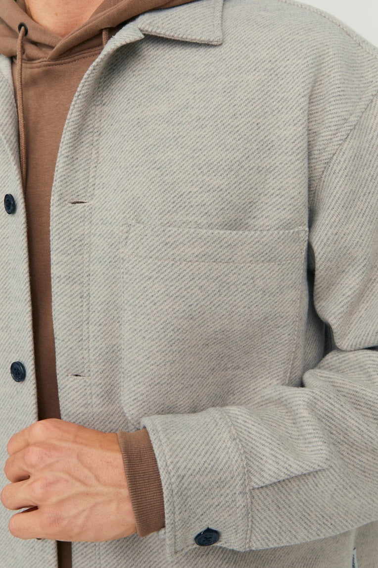 Chemise JORZAC MELANGE OVERSHIRT LS Beige