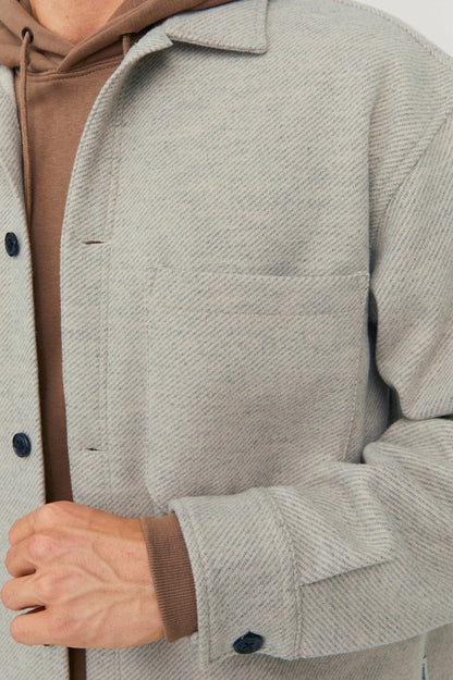 Chemise JORZAC MELANGE OVERSHIRT LS Beige