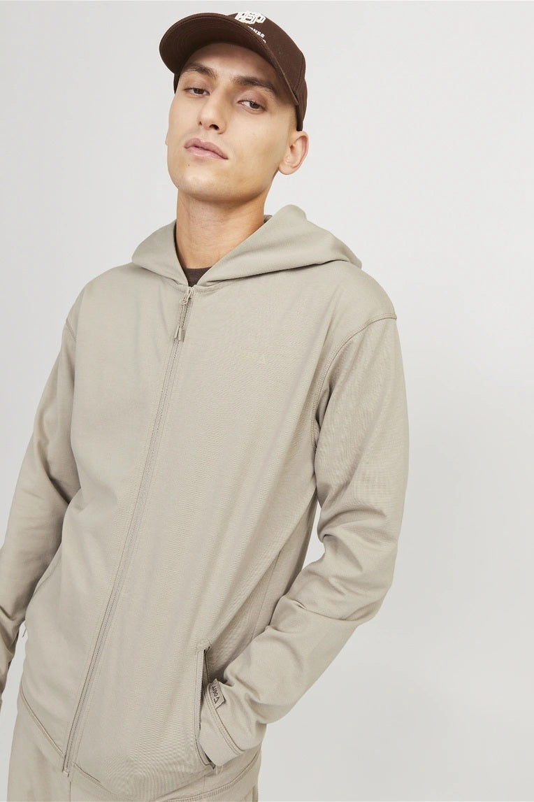 Gilet à Capuche JCOCLOUD SWEAT ZIP Beige