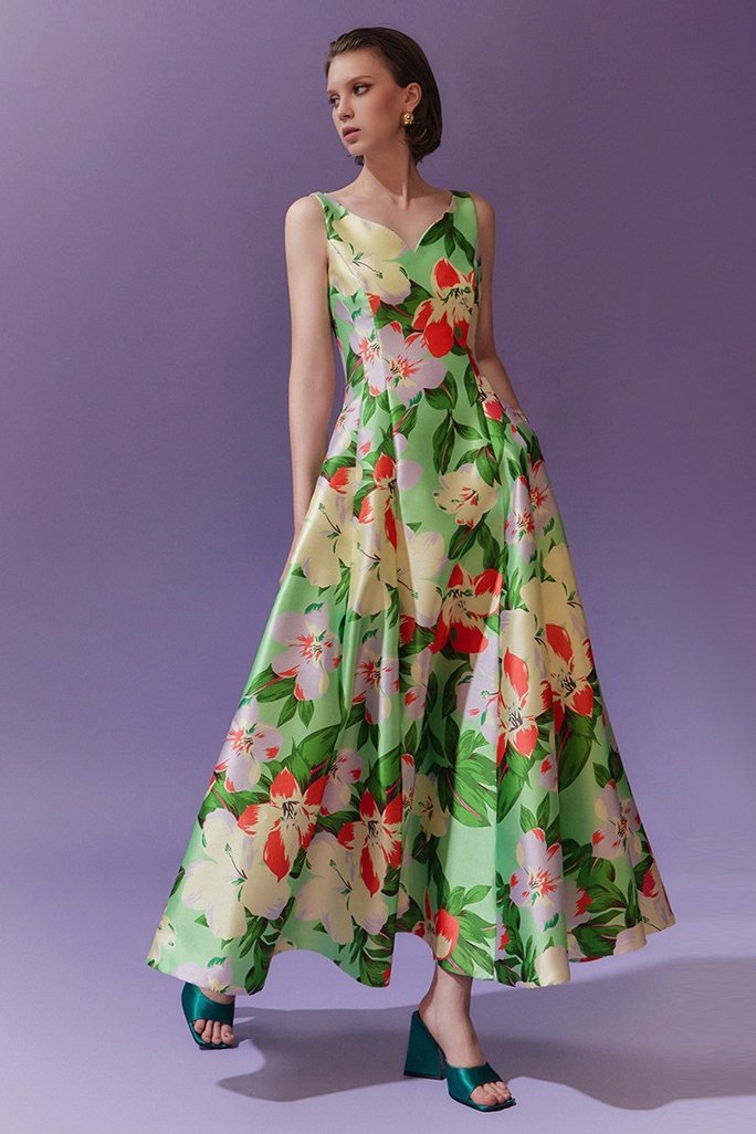 Pauline Laurent® | Robe sweetheart imprimée en ligne A