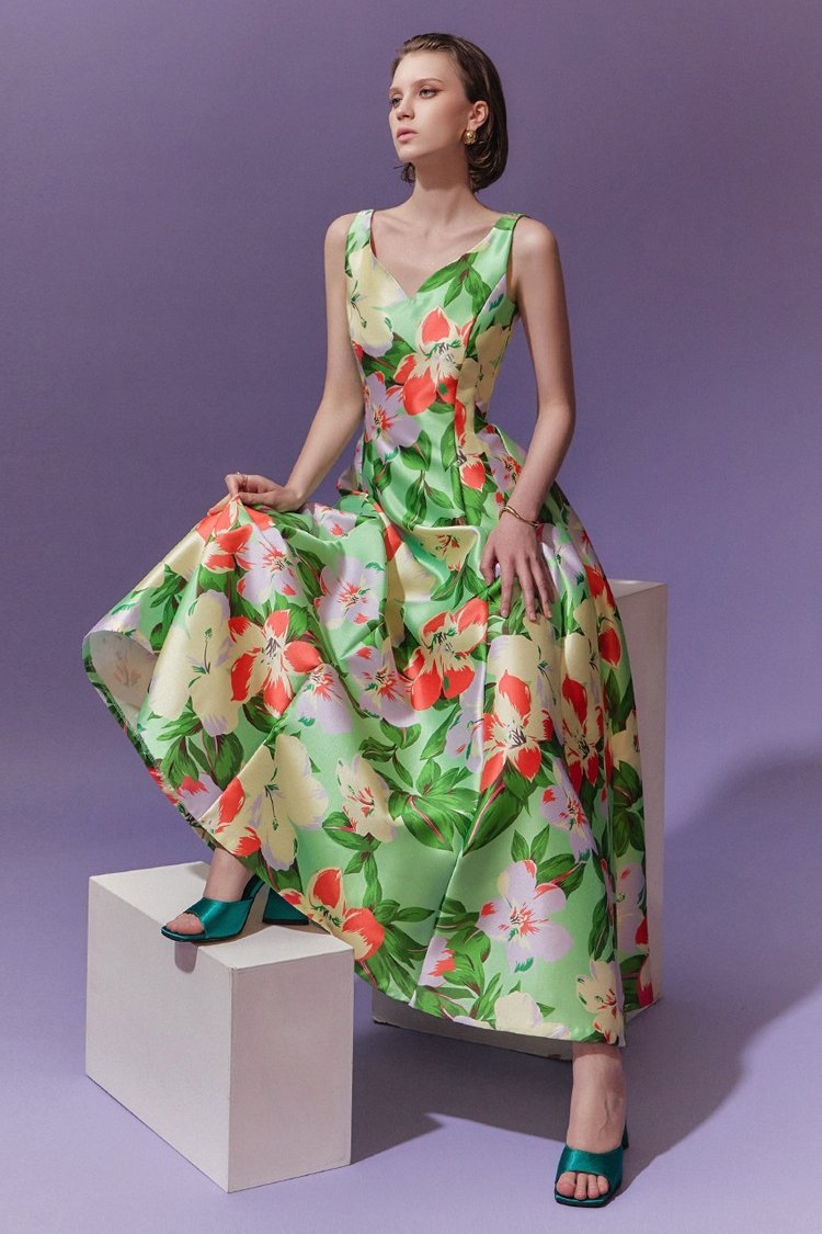 Pauline Laurent® | Robe sweetheart imprimée en ligne A