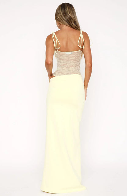 Robe Maxi Femme en Dentelle Transparente pour Soirées Élégantes