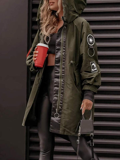 Veste à capuche et manches longues pour femme