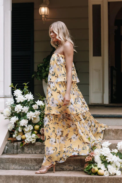 Pauline Laurent® | Robe maxi bustier multicouche