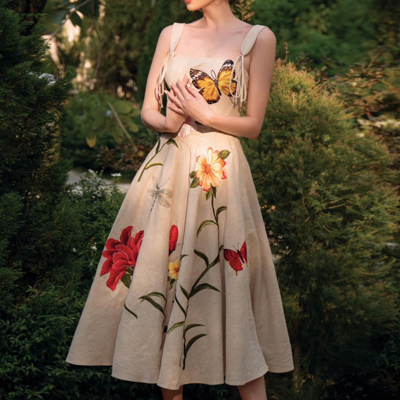 Pauline Laurent® | Robe à lanières de jonquilles