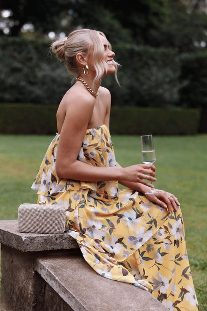 Pauline Laurent® | Robe maxi bustier multicouche