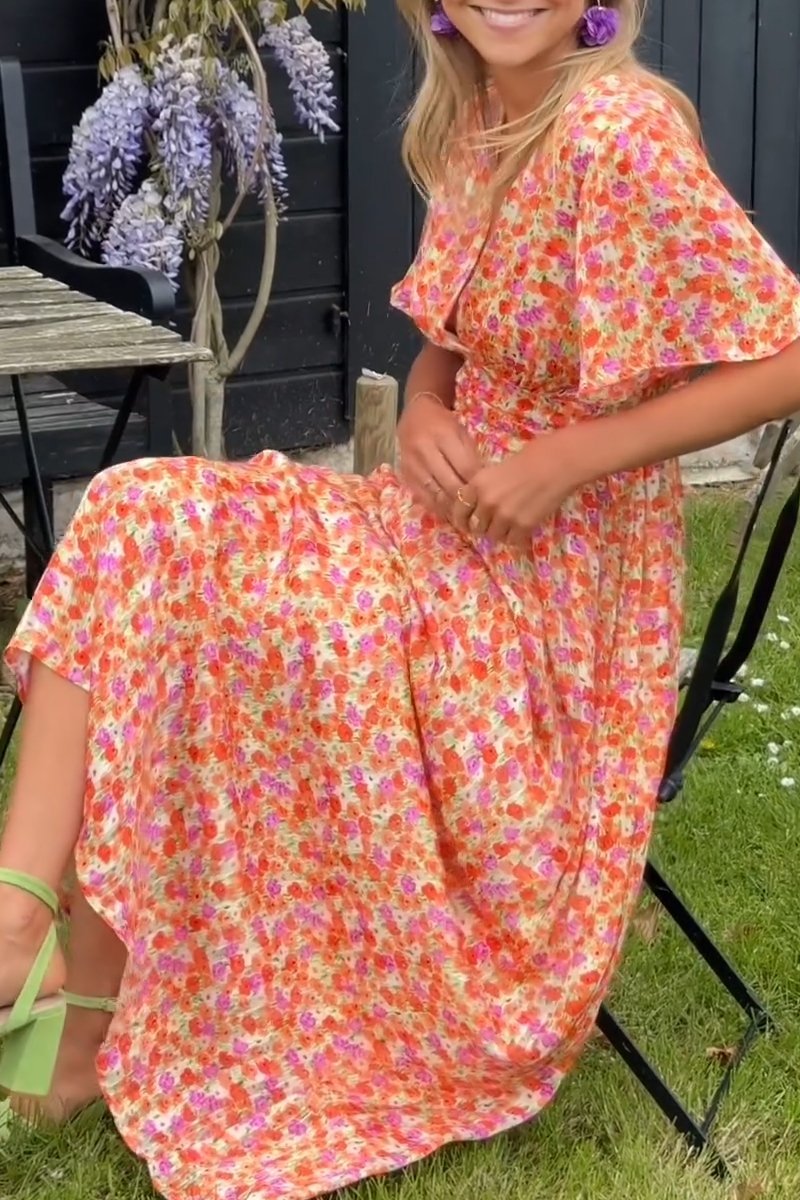Pauline - Longue Robe à Motif Floral