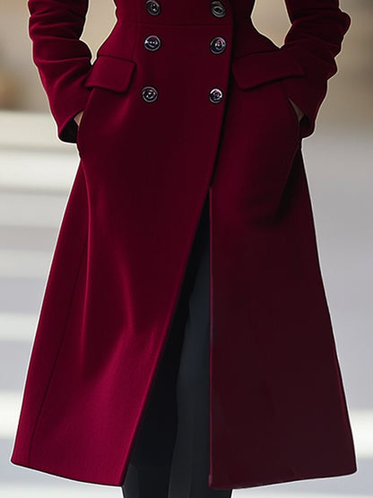 Adeline™ I Manteau Long Élégant pour Bordeau Intemporel