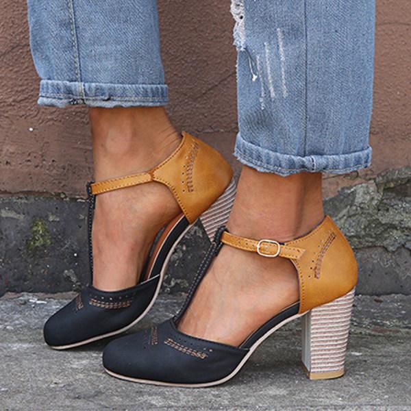 Chaussures à bout fermé et à talon bloc femmes