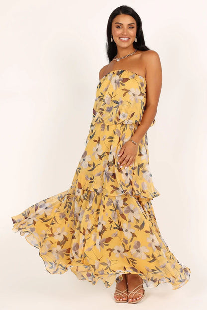 Pauline Laurent® | Robe maxi bustier multicouche
