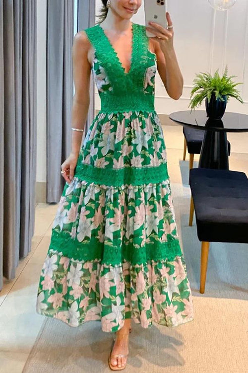 Pauline Laurent® | Robe midi florale en dentelle Sunny Garden