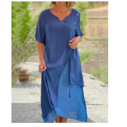 Amabel™ - Robe asymétrique à deux pièces avec manches courtes