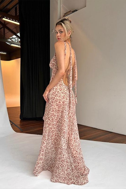 Pauline Laurent® | Robe maxi dos nu transparente avec fente