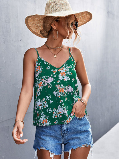 Chemise bohème à fleurs et encolure en V