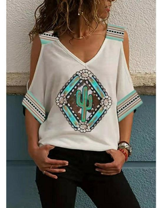 T-shirt oversize à épaules larges et manches mi-longues au look vintage