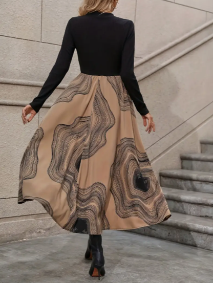 Sylvie | Jupe Midi Chic avec Motif Artistique