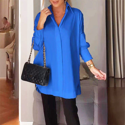 Chemise ample à manches longues et revers