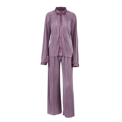 Ensemble Chemise Longue et Pantalon Stylé Pour Femme