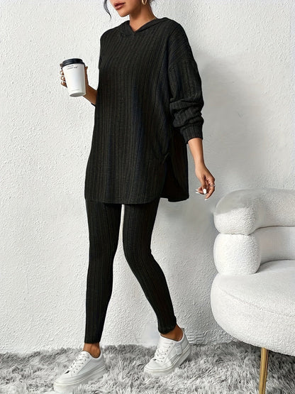 Ensemble de détente en tricot côtelé
