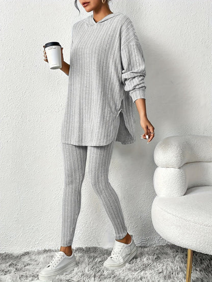 Ensemble de détente en tricot côtelé