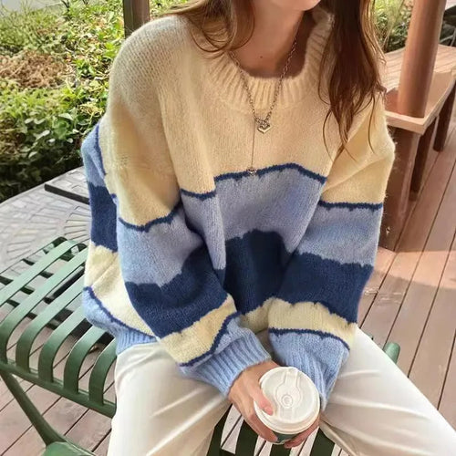 Cardigan boléro à manches longues avec rayures en bloc de couleur