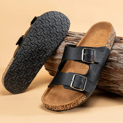 Mules en Cuir à Double Bride Élégantes pour Homme
