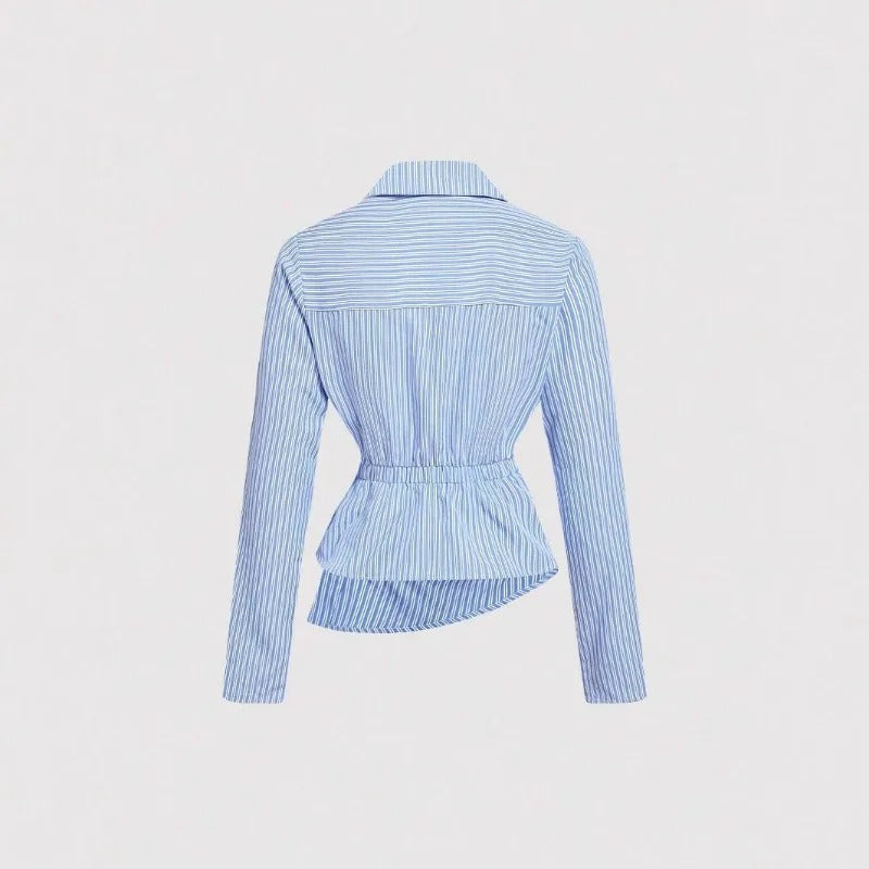 Chemise à manches longues rayée