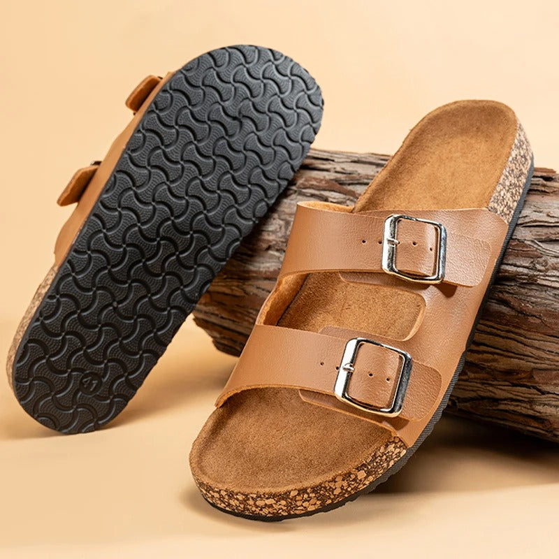 Mules en Cuir à Double Bride Élégantes pour Homme