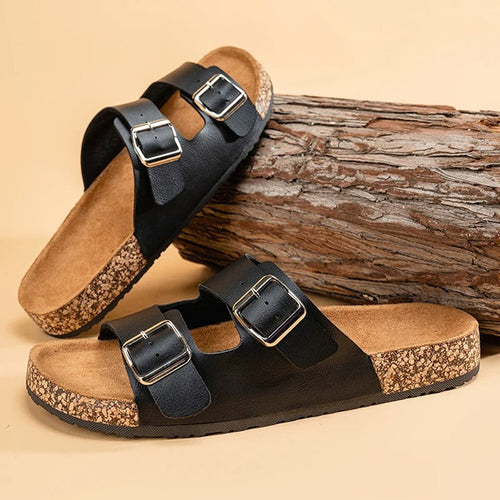 Mules en Cuir à Double Bride Élégantes pour Homme