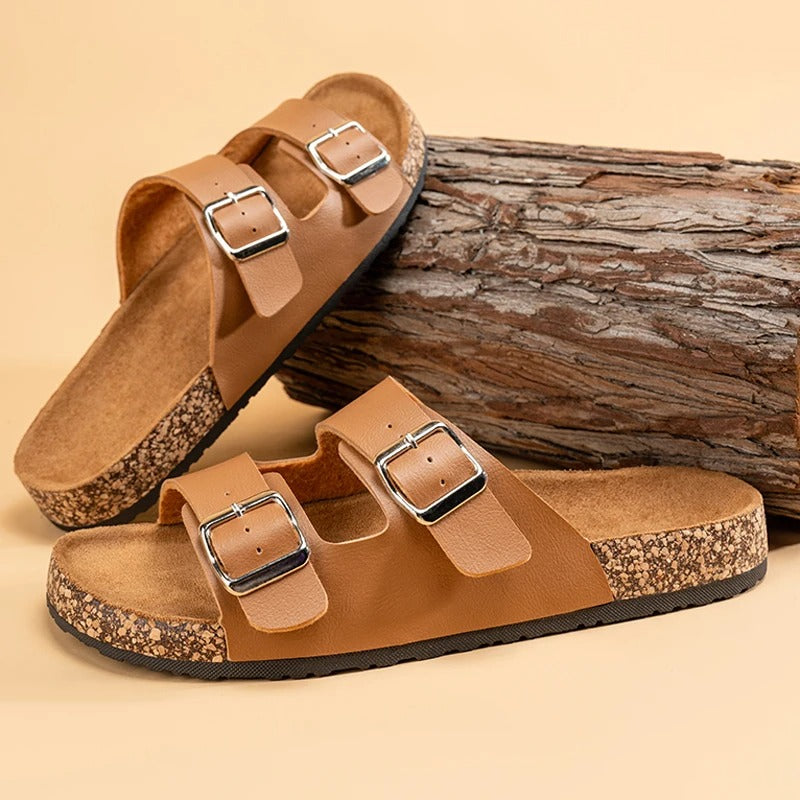 Mules en Cuir à Double Bride Élégantes pour Homme