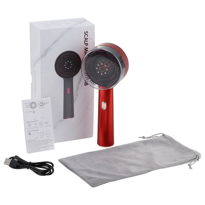 Brosse de massage électrique à lumière rouge pour le cuir chevelu et la relaxation