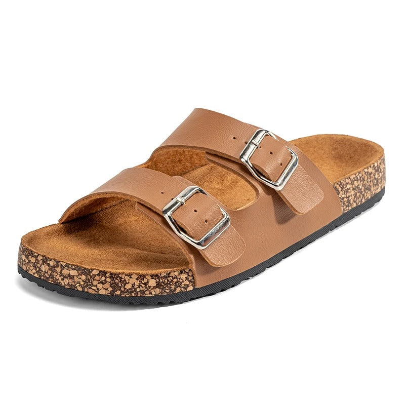 Mules en Cuir à Double Bride Élégantes pour Homme