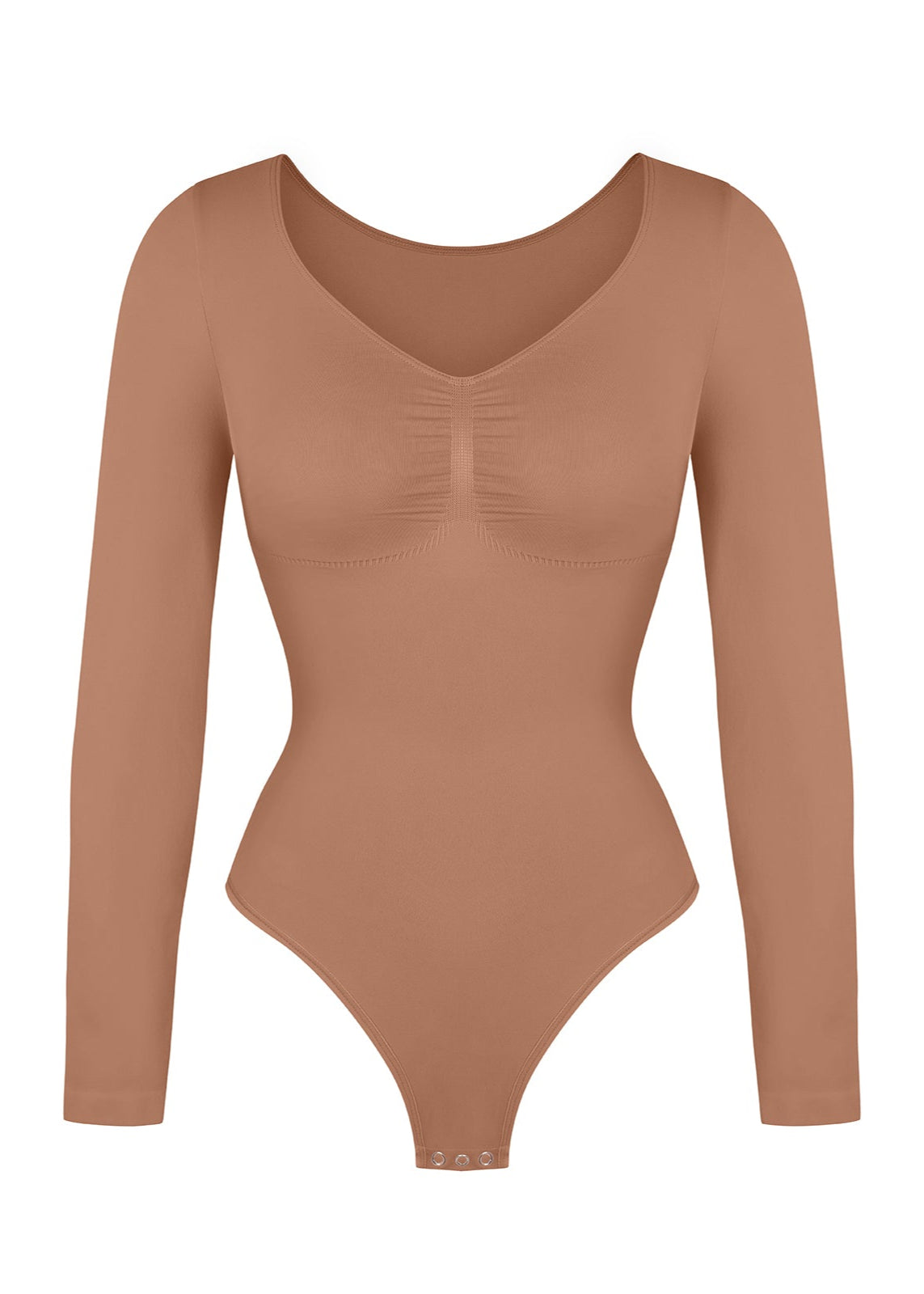 Marcella -  Naadloze Lange Mouw Body met String, Borstondersteuning & Buikcontrole