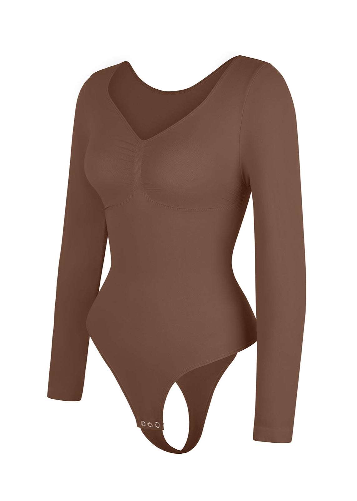 Marcella -  Naadloze Lange Mouw Body met String, Borstondersteuning & Buikcontrole
