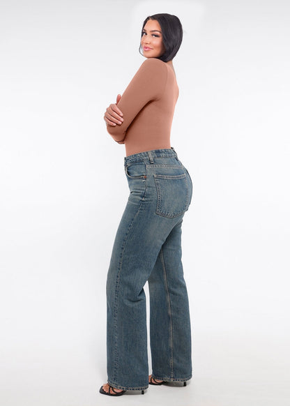 Marcella -  Naadloze Lange Mouw Body met String, Borstondersteuning & Buikcontrole