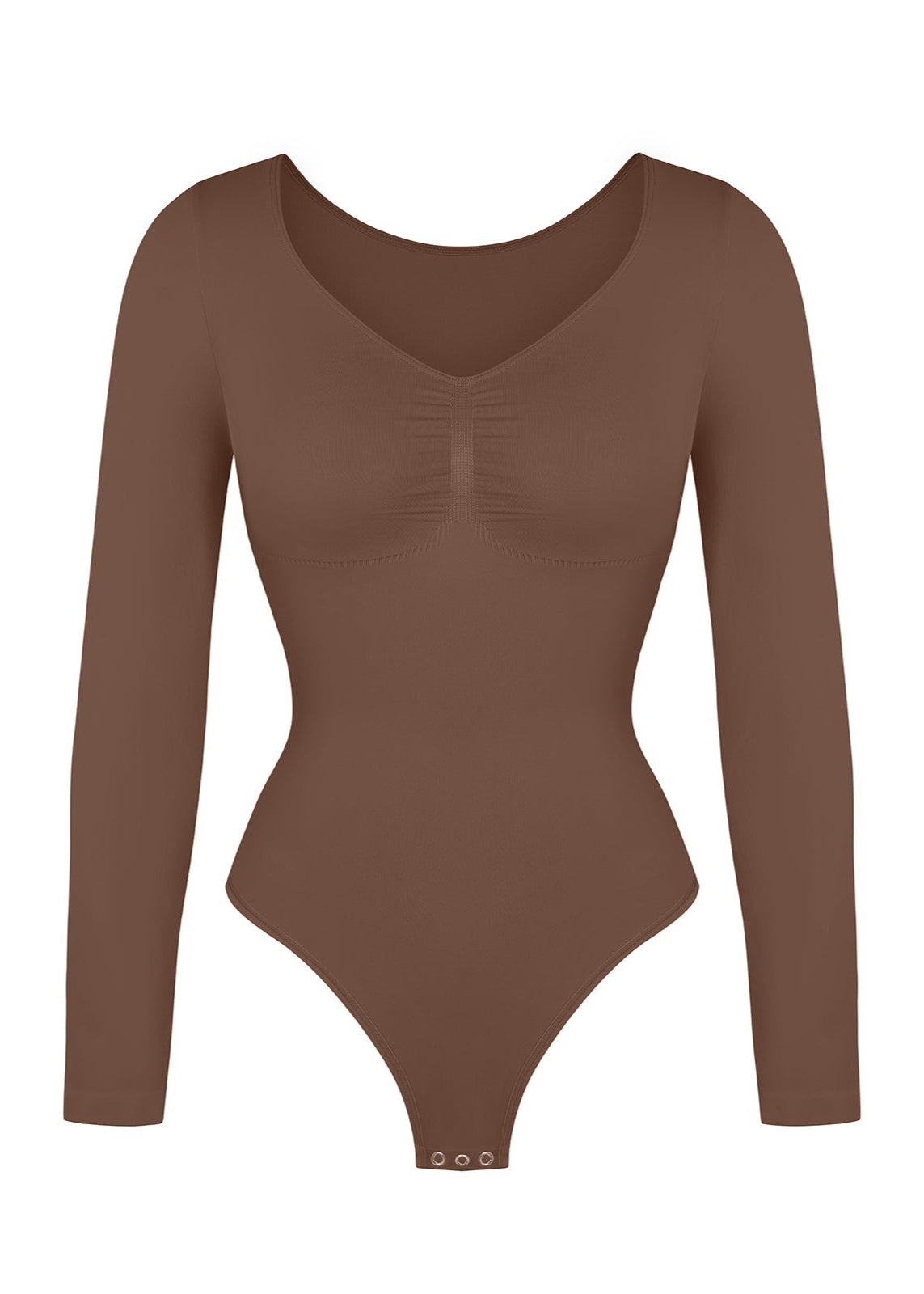 Marcella -  Naadloze Lange Mouw Body met String, Borstondersteuning & Buikcontrole