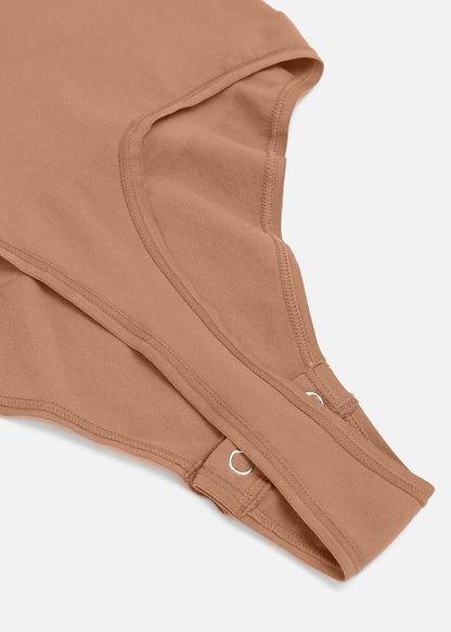Marcella -  Naadloze Lange Mouw Body met String, Borstondersteuning & Buikcontrole