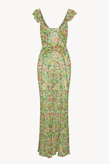 Pauline Laurent® | Robe maxi imprimée avec décolleté U-Boot