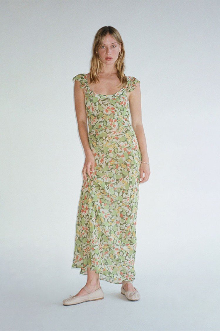 Pauline Laurent® | Robe maxi imprimée avec décolleté U-Boot