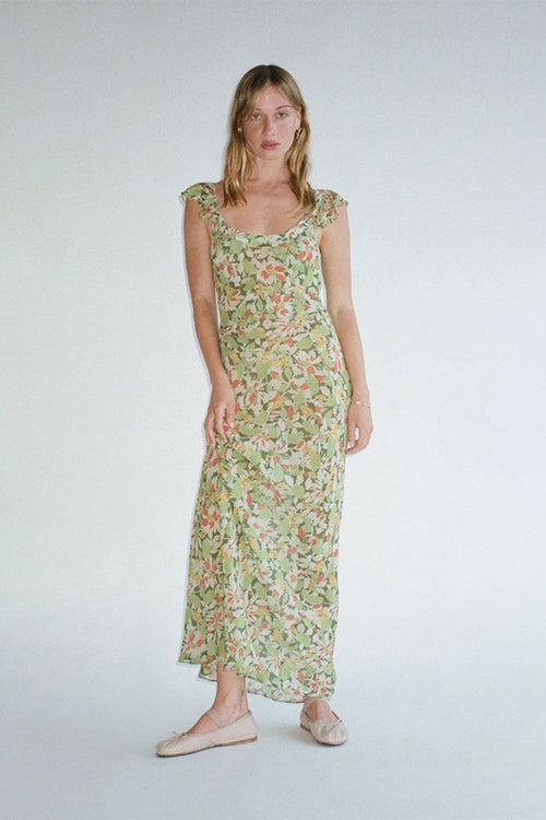 Pauline Laurent® | Robe maxi imprimée avec décolleté U-Boot