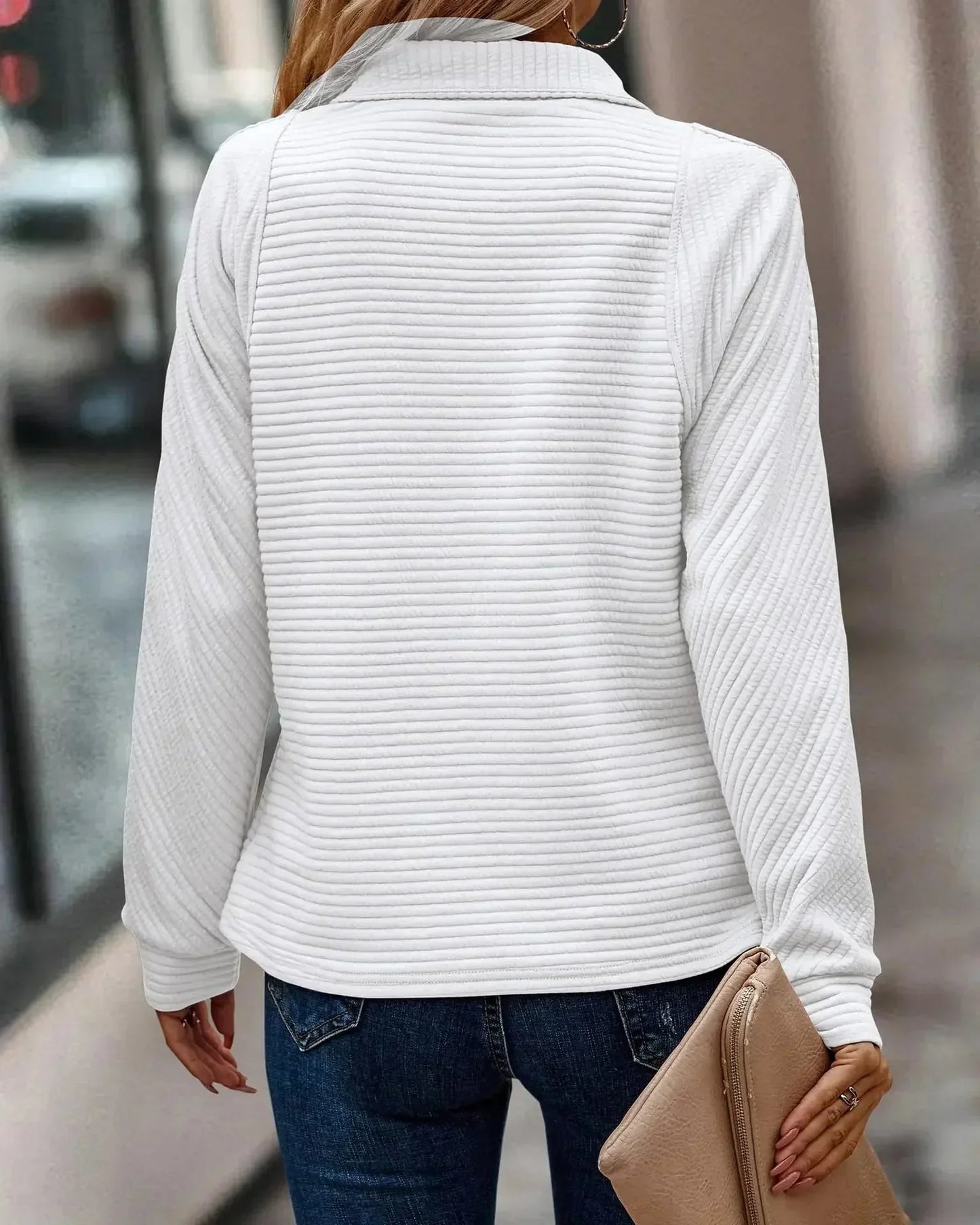 Vilja - Pull pour femme - Col V avec fermeture éclair