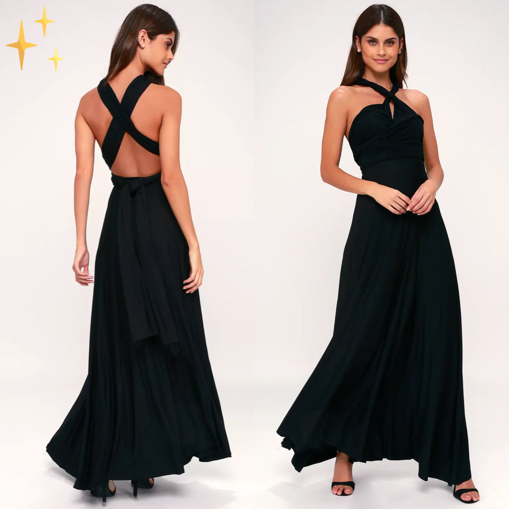 Robe Longue Élégante à Col Halter pour Femme