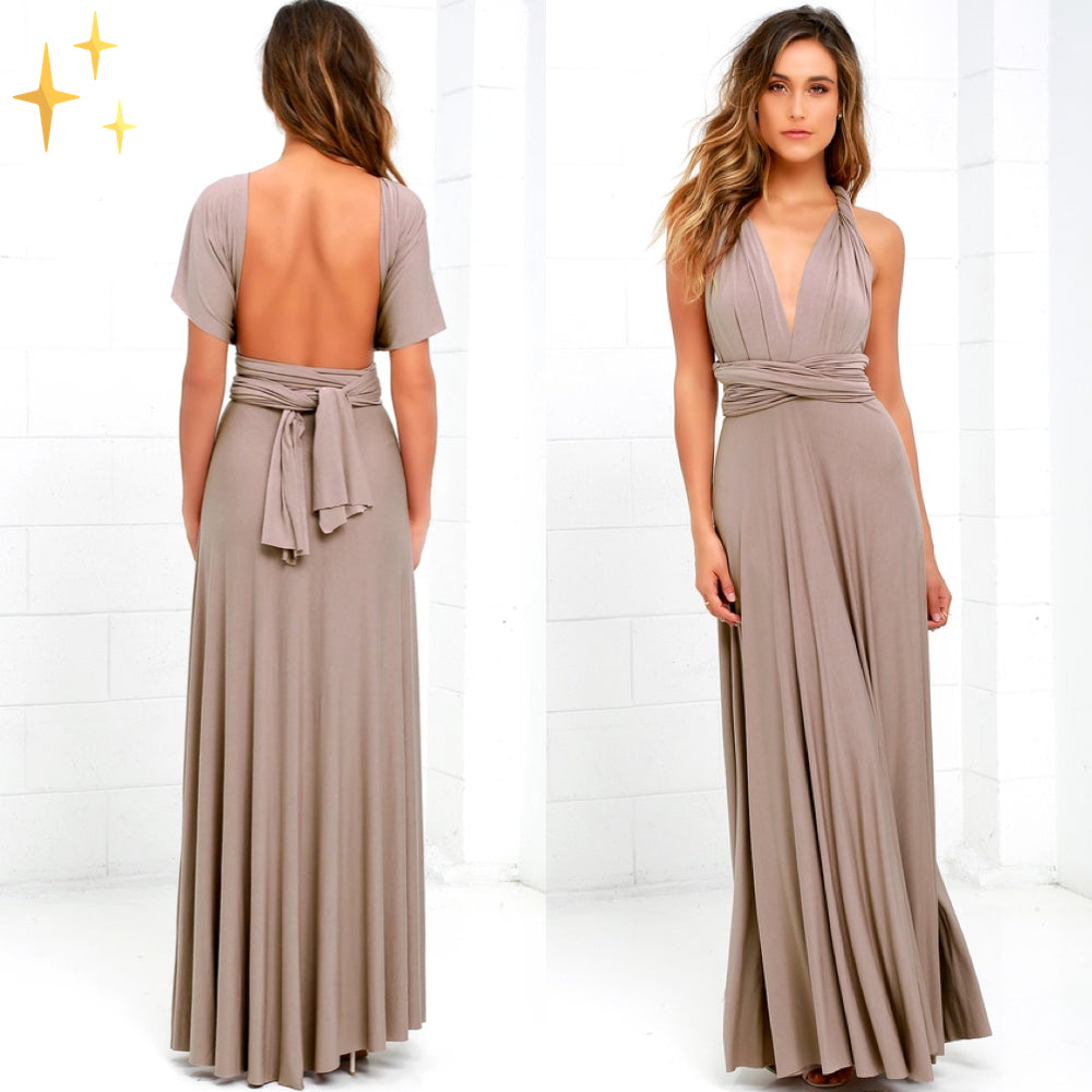 Robe Longue Élégante à Col Halter pour Femme