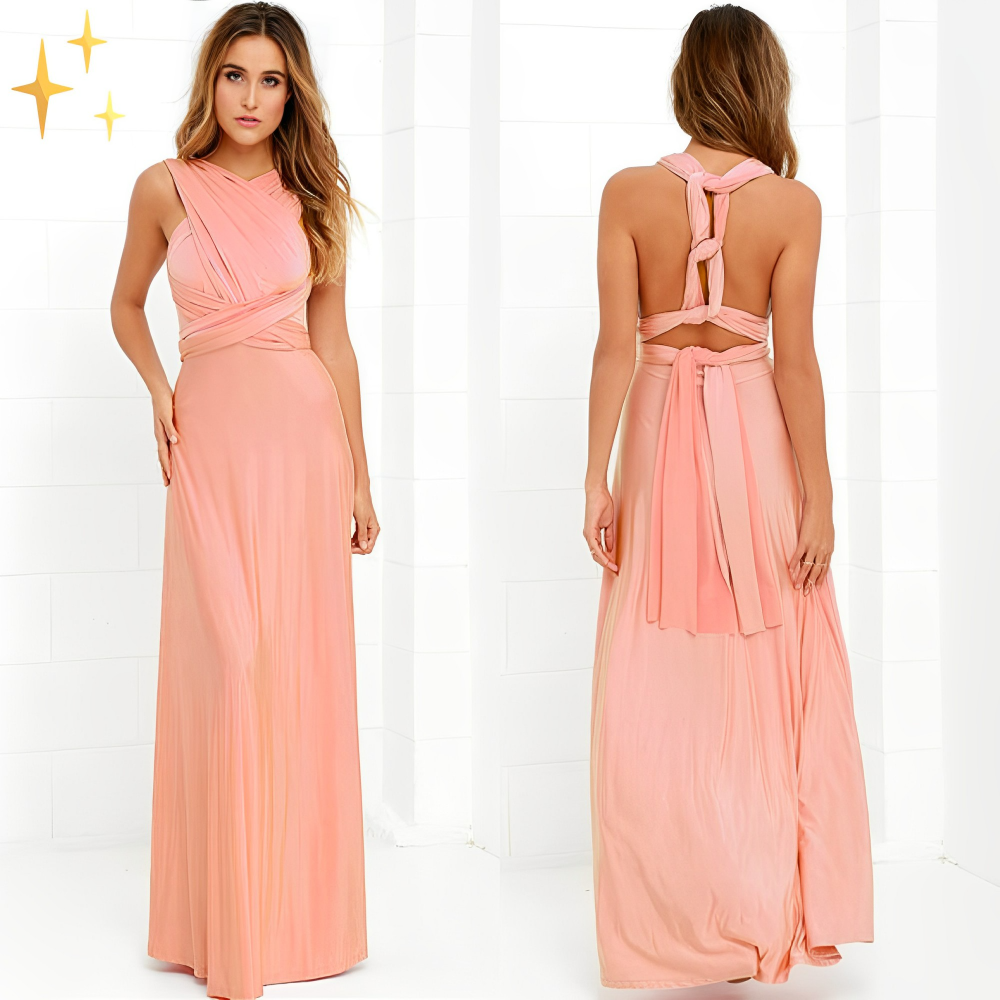 Robe Longue Élégante à Col Halter pour Femme