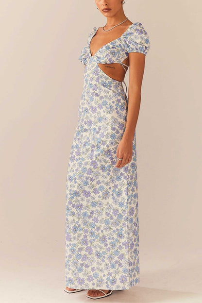 Pauline Laurent® | Robe maxi dos nu imprimée